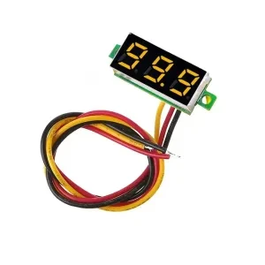 0.28 Inch 0-100V Three Wire DC Voltmeter Blue